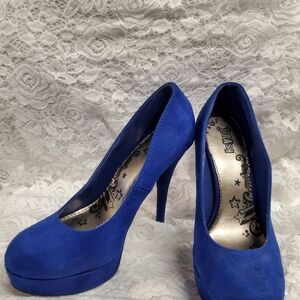 Blue Suede Women's Heels